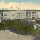Orange Union High School color postcard, 1920