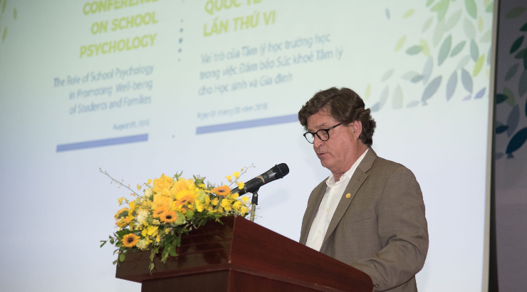 Dr. Michael Hass speaking at the 6th Conference on School Psychology in Hanoi, Vietnam
