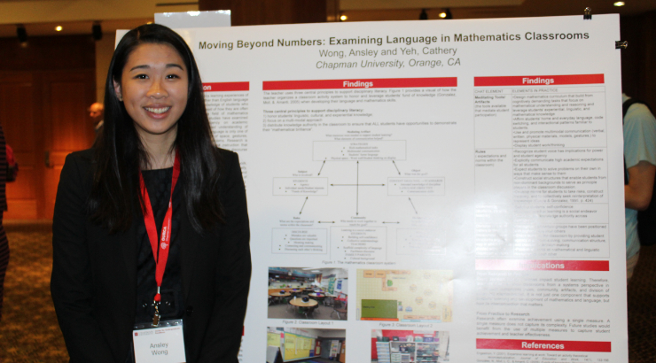 Ansley Wong presenting research poster