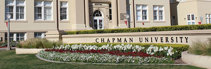 Chapman size with Reeves Hall in the background