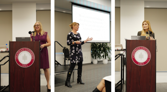 (L-R) Dr. Julie M. Albright, Dr. Candice L. Odgers, and Dr. Constance Steinkuehler