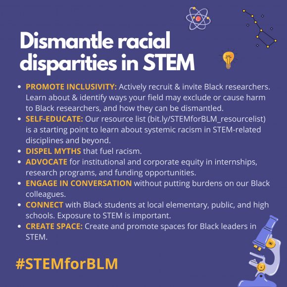 List of resources to dismantle racial disparities in STEM