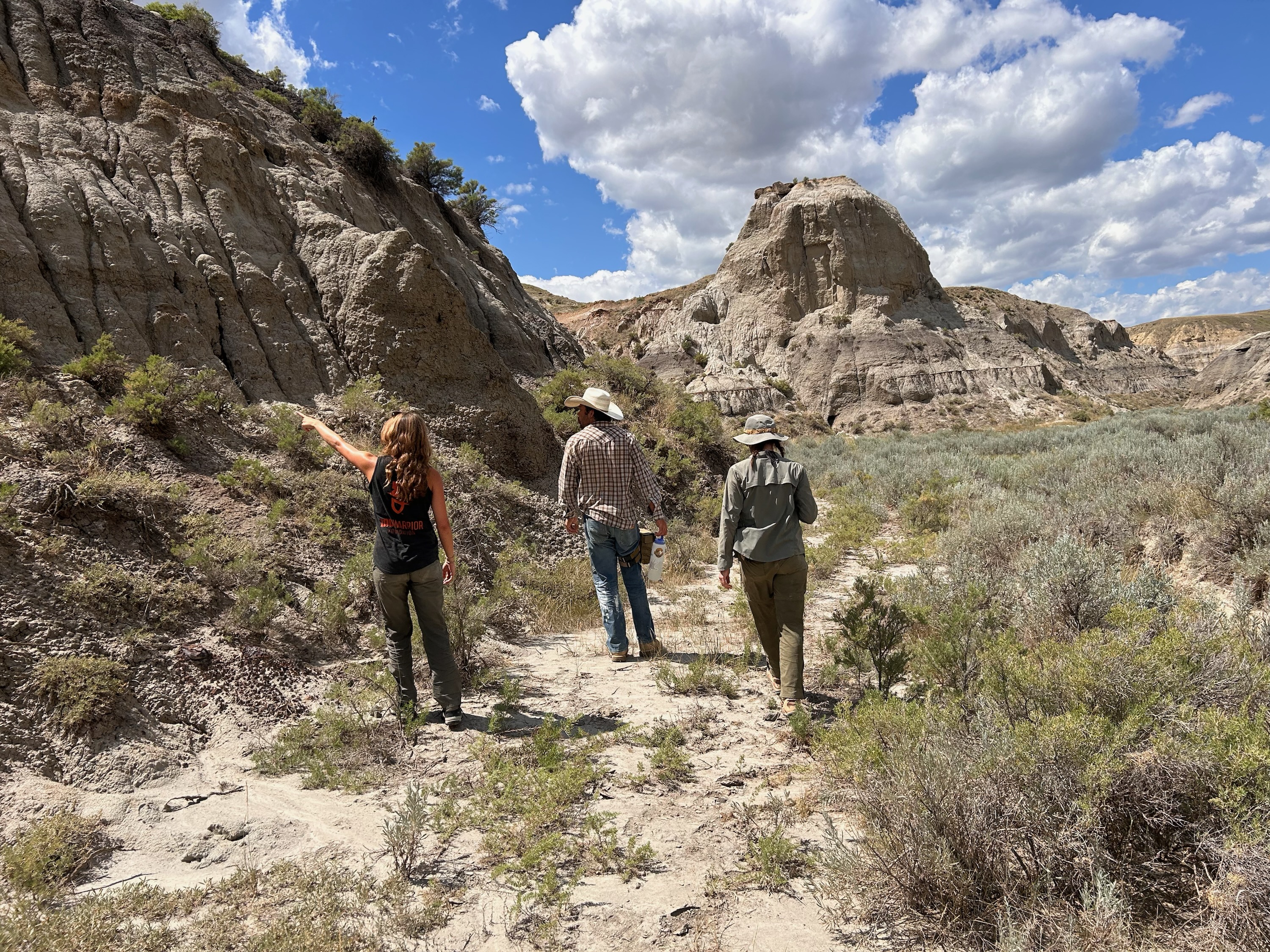 Researchers hike in Montana