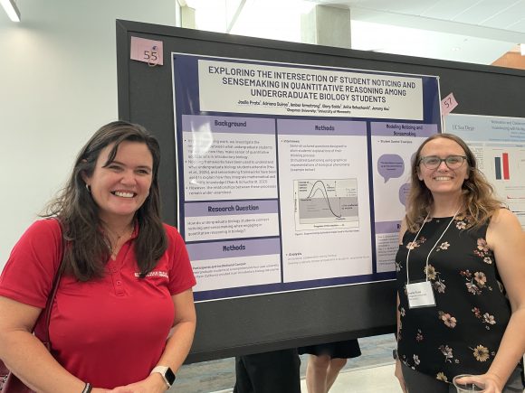 Adriana Quiros and Joelle Prate at the poster session