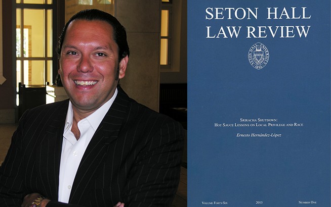 Ernesto Hernandez-Lopez and Seton Hall Law book cover