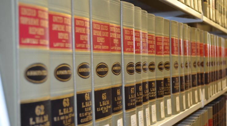 Law library books on shelf