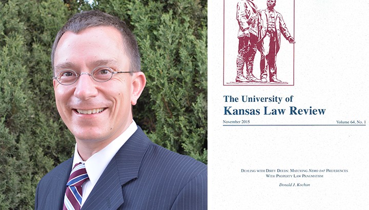 Associate Dean Donald Kochan headshot and The University of Kansas Law Review