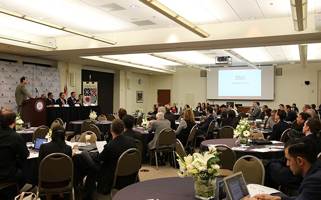 Chapman Law Review Symposium audience tables