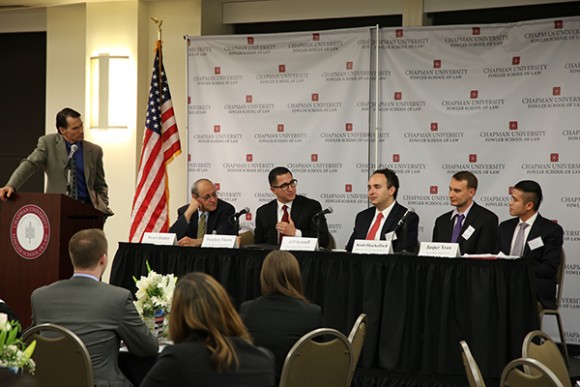 speakers at a panel discussion at Chapman Law Review Symposium