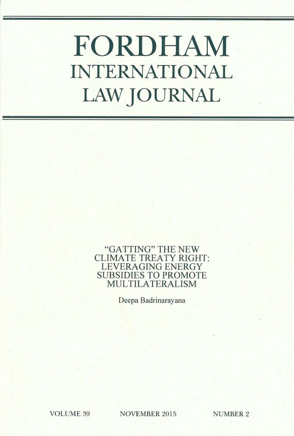 Fordham International Law Journal cover