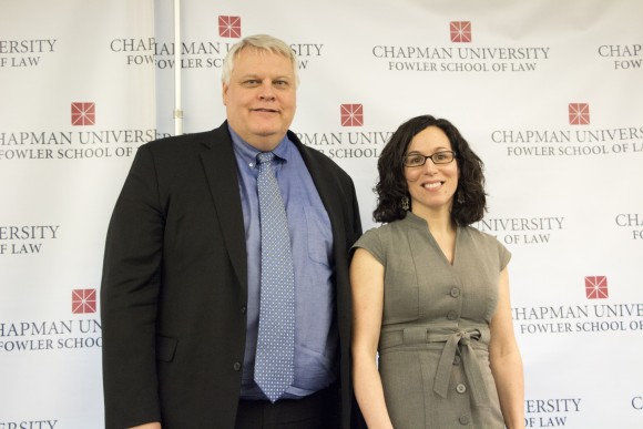 Thronson posing with Law professor