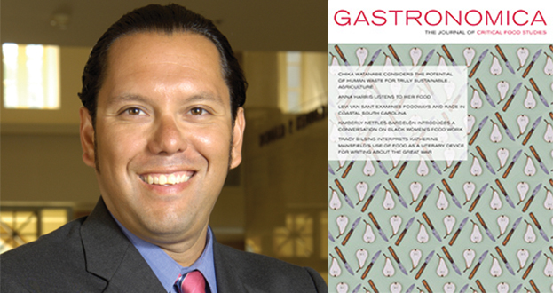 Ernesto headshot and Gastronomica journal cover
