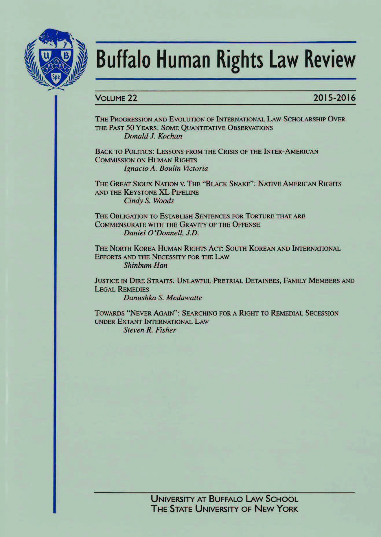 Associate Dean Donald Kochan Publishes Article In Buffalo Human Rights ...