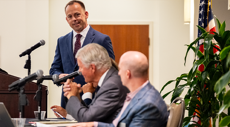 photo of panelists discussion SCOTUYS decisions with the moderator