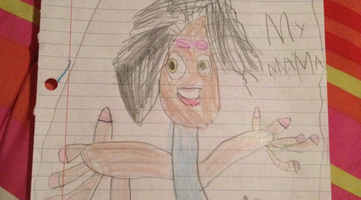 A child's drawing of his mother