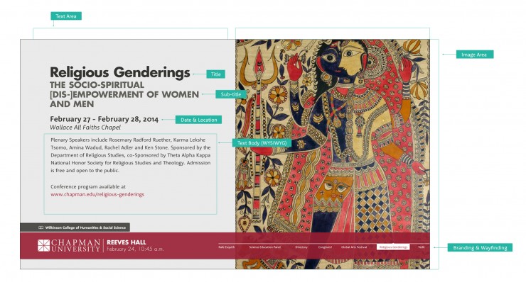 Screen shot of Religious Genderings event information