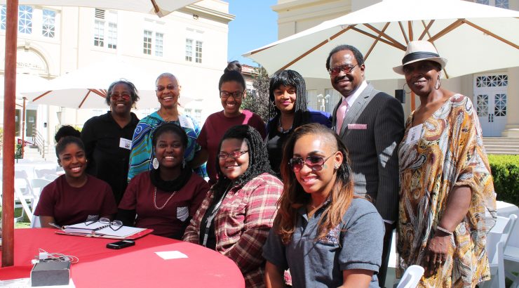 Chapman Black Student Union members and alumni gather for Homecoming.