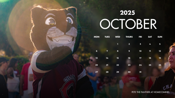 October 2025 Chapman Desktop Calendar