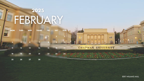 February 2025 Chapman Desktop Calendar