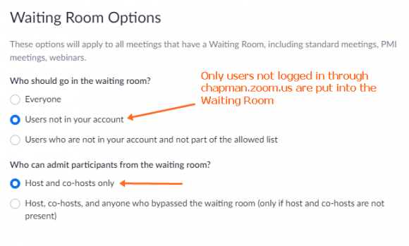 Waiting Room to Become Default for Zoom Meetings | Chapman Newsroom