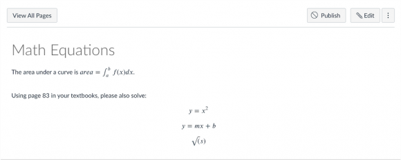 rendering of LaTex in the Rich Content Editor