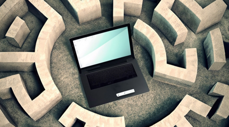 Laptop in a maze