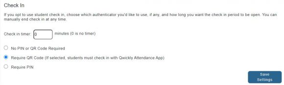 Require QR Code in Settings in Qwickly Attendance