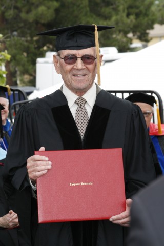 Leon Leyson receiving honorary degree at Chapman University
