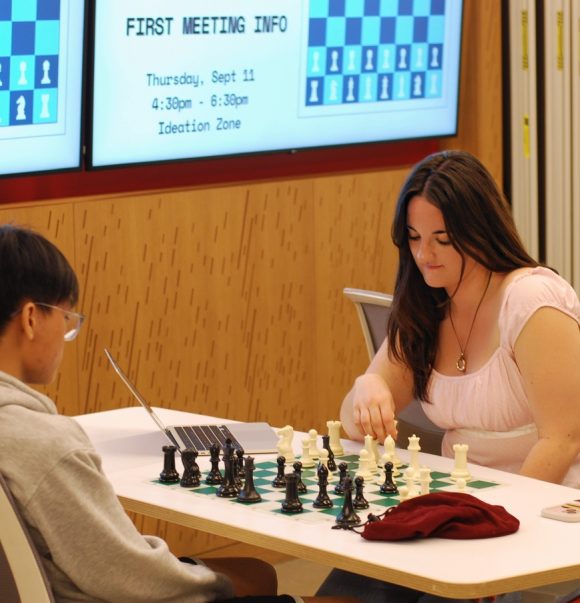 Olivia playing chess