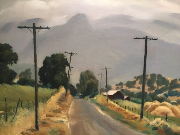 "Driving Along the Old Road" a painting by Emil Kosa Jr.