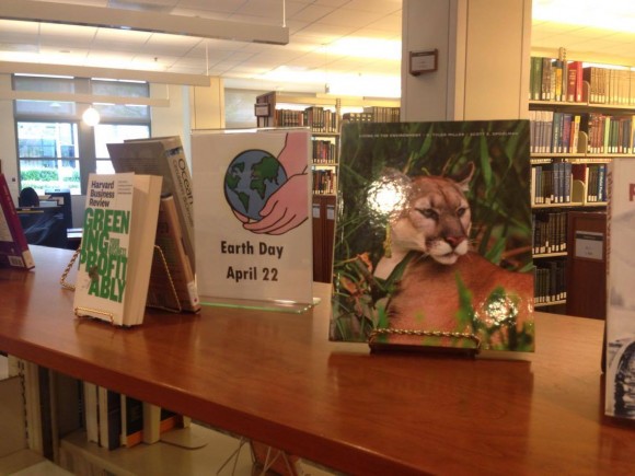 Books on display at the library.