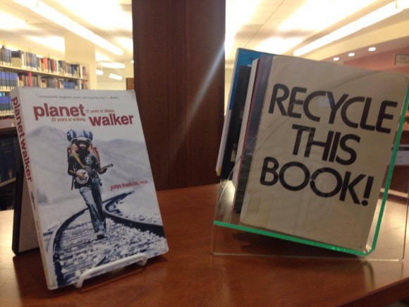 Books on display at the library.