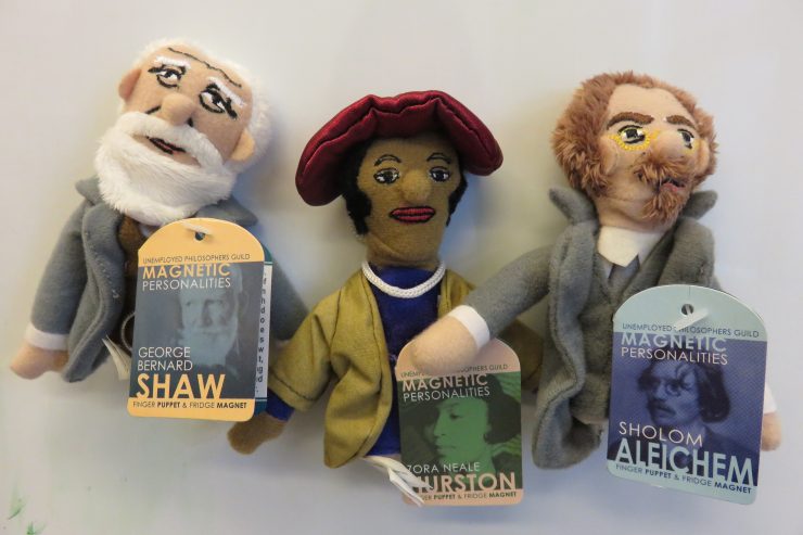 Finger puppets of famous authors.