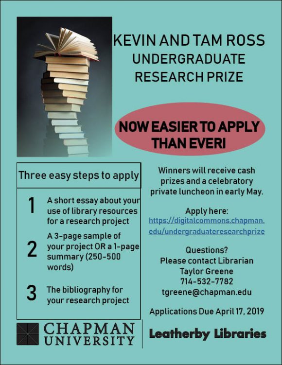 Flyer for undergraduate research prize. Contains text repeated in the link embedded in this post