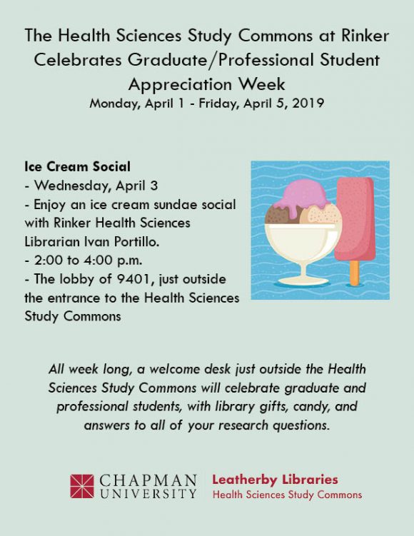Flyer containing clip art image of ice cream, and the information about the Rinker campus included in the blog post.