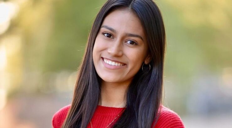 Valeria Delgado '24, Rep. Lou Correa and Chapman University Director for Hispanic/ Latinx Achievement Gabriela Castaneda, Ed.D., in Washington, D.C