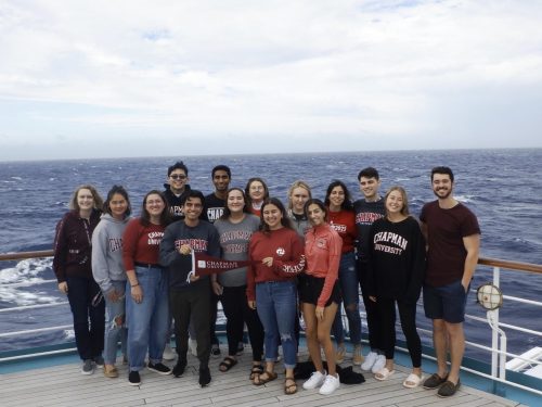 Chapman studens on Semester at Sea boat