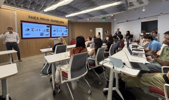 Students filled the Ideation Zone to hear from Dr. Asuri.